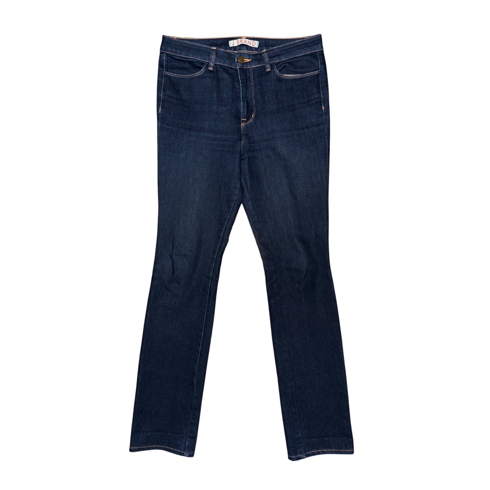 J Brand Bardot High Rise Slim Straight Jeans Dark Wash Stretch Capsule Denim
